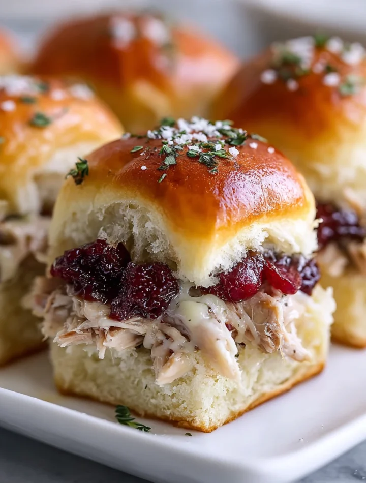 Easy Turkey Cranberry Sliders Recipe Best Turkey Sliders For Parties Cranberry Turkey Slider Appetizers Make Ahead Turkey ...