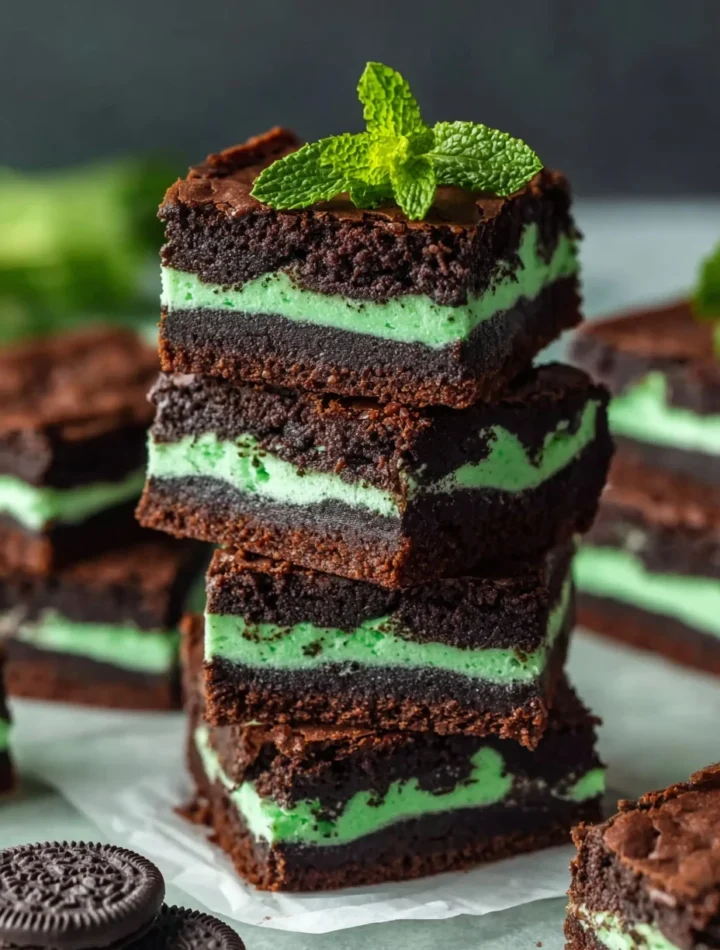 Fudge Mint Oreo Brownies Recipe Easy Mint Oreo Fudge Brownies Homemade Fudge Mint Oreo Brownies Best Fudge Mint Oreo Brown...