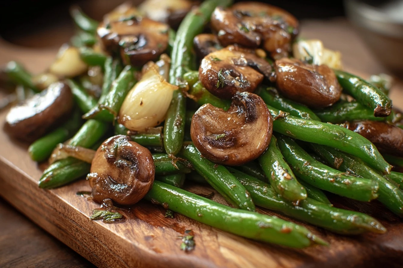Garlic Butter Green Beans Mushrooms Recipe Easy Sautéed Green Beans With Mushrooms Best Garlic Butter Mushrooms And Beans...