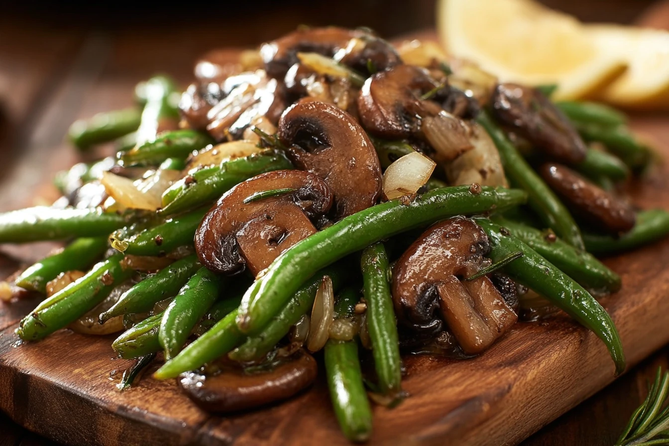 Garlic Butter Green Beans Mushrooms Recipe Easy Sautéed Green Beans With Mushrooms Best Garlic Butter Mushrooms And Beans...