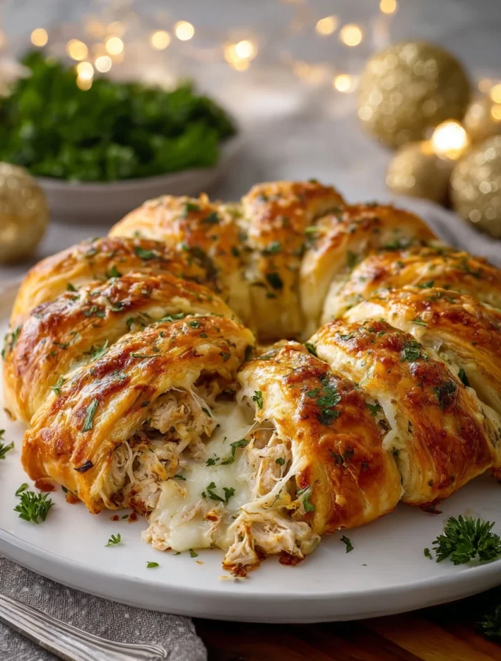 Garlic Herb Turkey Alfredo Recipe Easy Turkey Alfredo Crescent Ring Homemade Garlic Herb Turkey Ring How To Make Turkey Al...