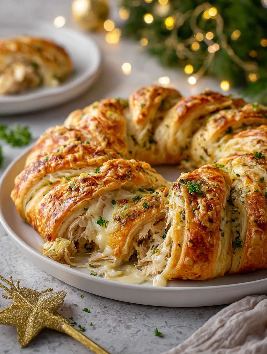 Garlic Herb Turkey Alfredo Recipe Easy Turkey Alfredo Crescent Ring Homemade Garlic Herb Turkey Ring How To Make Turkey Al...