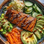 Healthy Crispy Salmon Rice Bowl Recipe Quick Avocado Salmon Rice Meal 25 Minute Salmon Rice Bowl Easy Salmon Avocado Veggi...