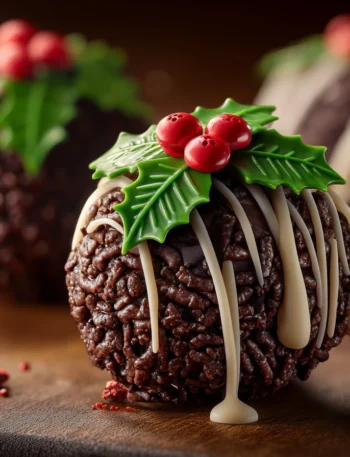 Holly Leaf Rice Krispie Treats Recipe White Chocolate Drizzle Rice Krispies Christmas Rice Krispie Treats Ideas Holiday Th...