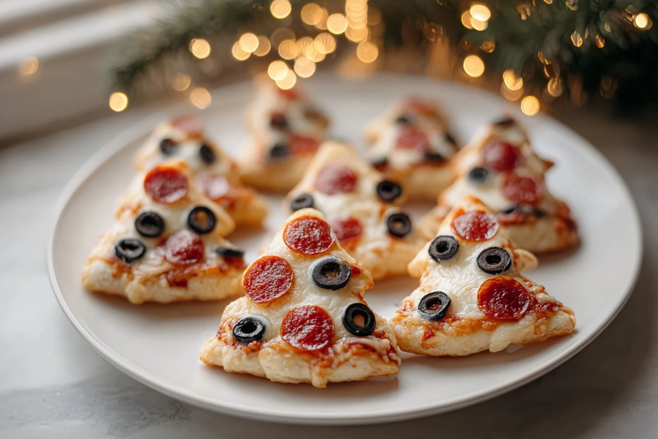Cute & Cheesy Christmas Tree Mini Pizzas: Holiday Party Magic!