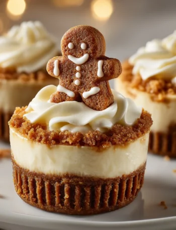 Mini No-bake Gingerbread Cheesecake Recipe Easy Mini Gingerbread Cheesecakes No-bake Gingerbread Man Cheesecake Topper Ide...