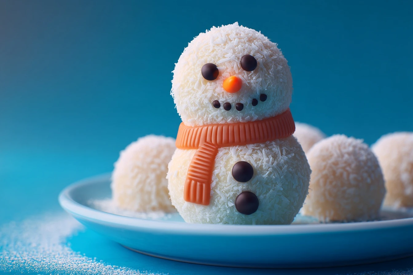 No-bake Snowman Truffles Recipe Easy No-bake Snowman Truffles How To Make Candy Scarves For Truffles DIY No-bake Snowman T...