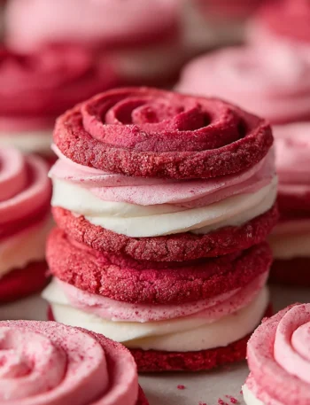 Pink Velvet Cookies Recipe Homemade Pink Velvet Cookies Best Cream Cheese Frosting For Cookies How To Make Pink Velvet Coo...