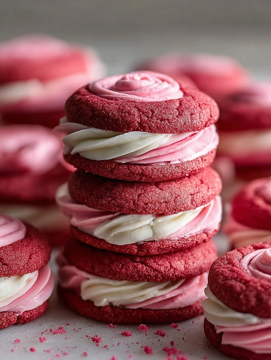 Pink Velvet Cookies Recipe Homemade Pink Velvet Cookies Best Cream Cheese Frosting For Cookies How To Make Pink Velvet Coo...