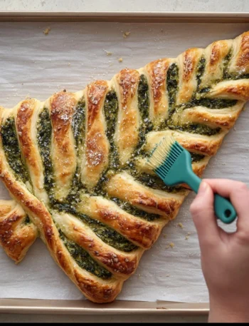 Pull-apart Basil Pesto Pastry Recipe Cheese Puff Pastry Christmas Tree Basil Pesto Puff Pastry Appetizer Easy Basil Pesto ...