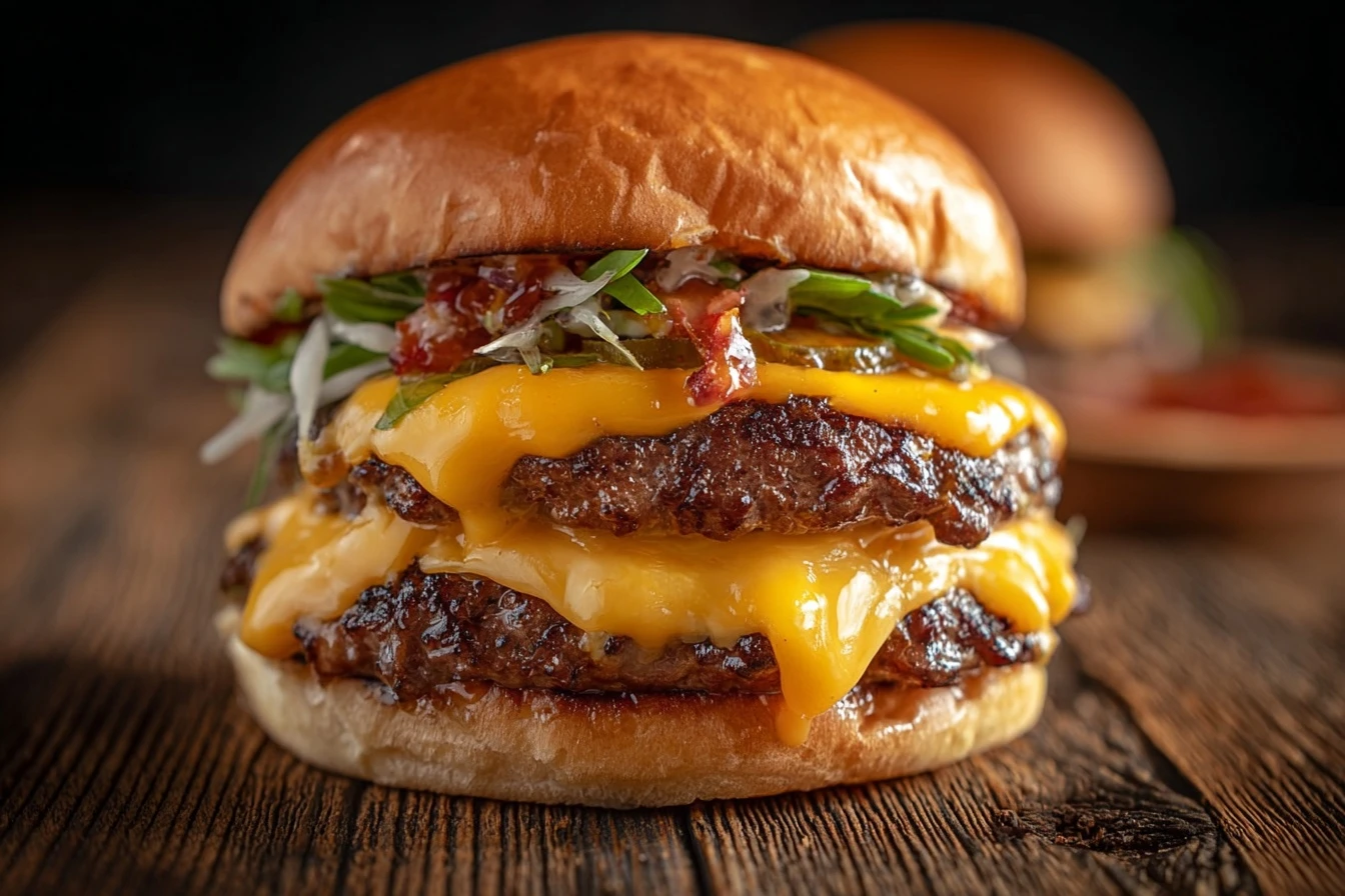Quick Cheesy Smash Burger Recipe 15-minute Double Cheeseburger Ideas Easy Double Cheesy Burger Tutorial Fast Double Cheese...