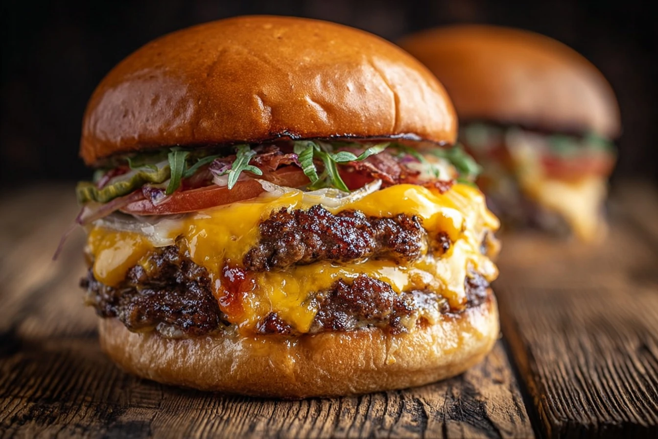 Quick Cheesy Smash Burger Recipe 15-minute Double Cheeseburger Ideas Easy Double Cheesy Burger Tutorial Fast Double Cheese...