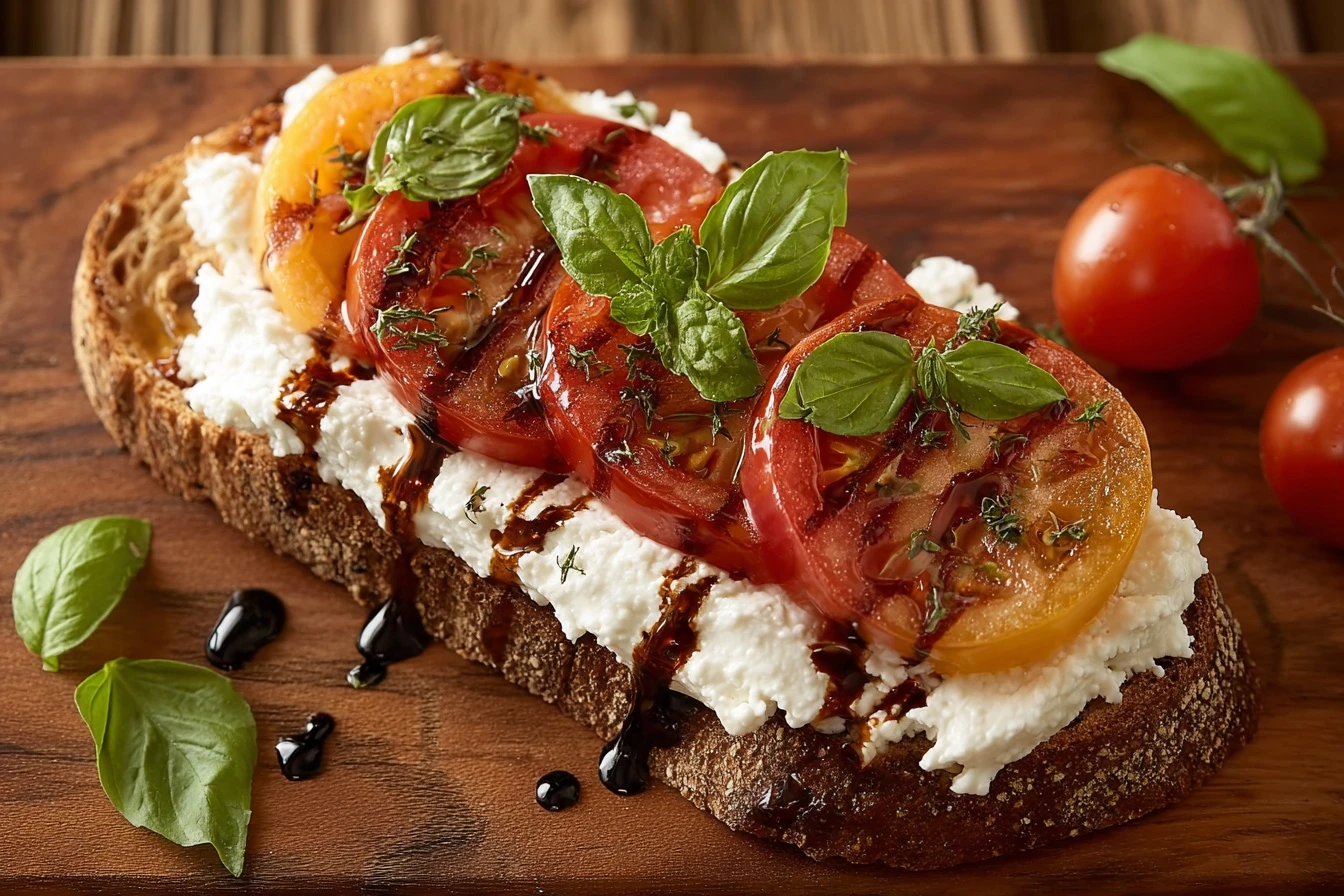 Quick Cottage Cheese Caprese Toast Recipe Easy 10 Minute Caprese Toast Healthy Breakfast Cottage Cheese Toast Cottage Chee...