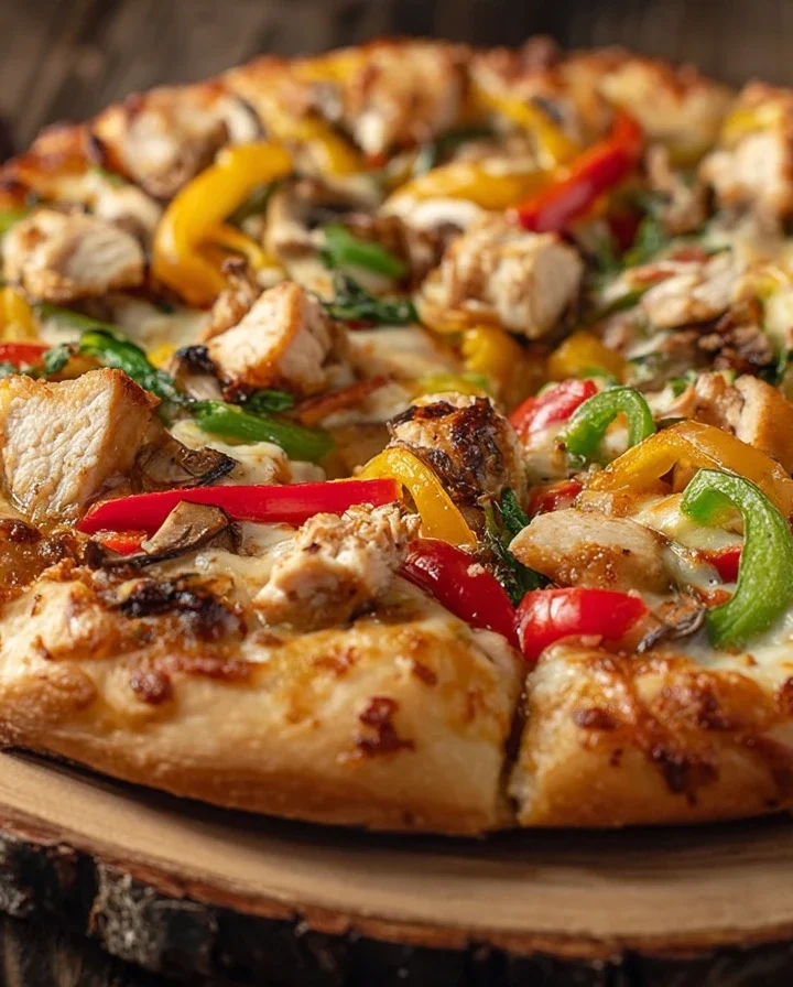 Quick Healthy Chicken Veggie Pizza Recipe 20 Minute Chicken Pizza Recipe Easy Healthy Chicken Pizza Dinner Quick Chicken V...