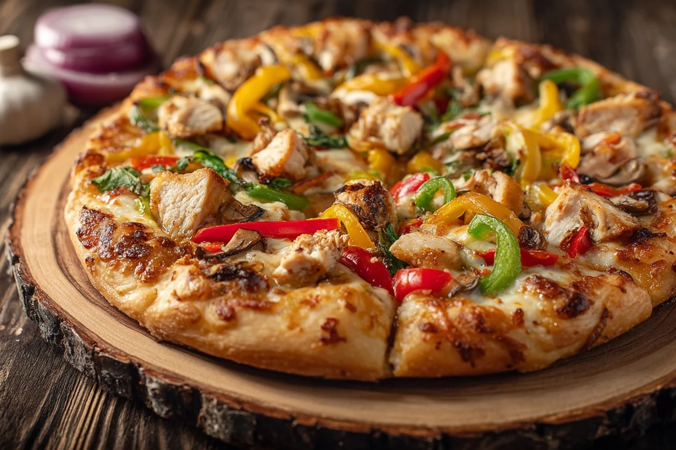 Quick Healthy Chicken Veggie Pizza Recipe 20 Minute Chicken Pizza Recipe Easy Healthy Chicken Pizza Dinner Quick Chicken V...