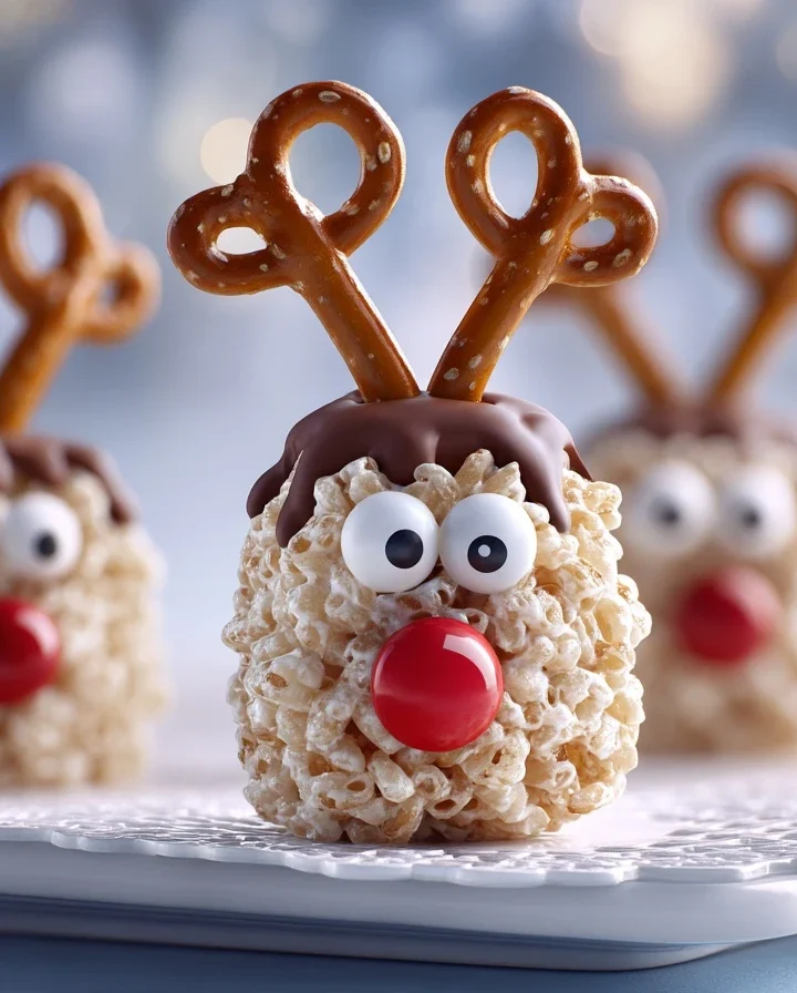 Reindeer Rice Krispies Treat Pops Recipe How To Make Reindeer Rice Krispies Pops Best Reindeer Rice Krispie Treats Reindee...