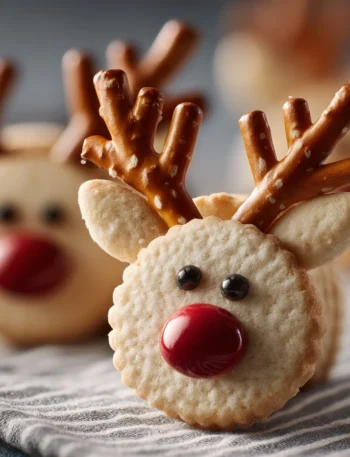 Rudolph Wafer Reindeer Cookies Recipe Easy Rudolph Cookies For Kids Cute Christmas Snacks For Children How To Make Reindee...