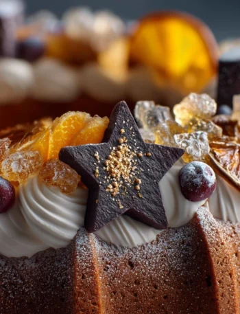 Rustic Gingerbread Wreath Cake Recipe Spiced Caramel Frosting Techniques How To Make Dried Orange Decorations Gingerbread ...