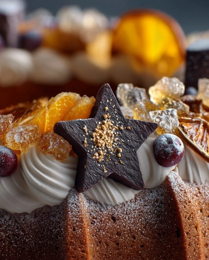 Rustic Gingerbread Wreath Cake Recipe Spiced Caramel Frosting Techniques How To Make Dried Orange Decorations Gingerbread ...