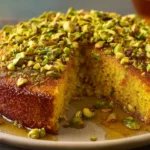 Saffron Pistachio Basbousa Recipe Quick Basbousa Dessert Idea 30-minute Saffron Pistachio Cake Easy Saffron And Pistachio ...
