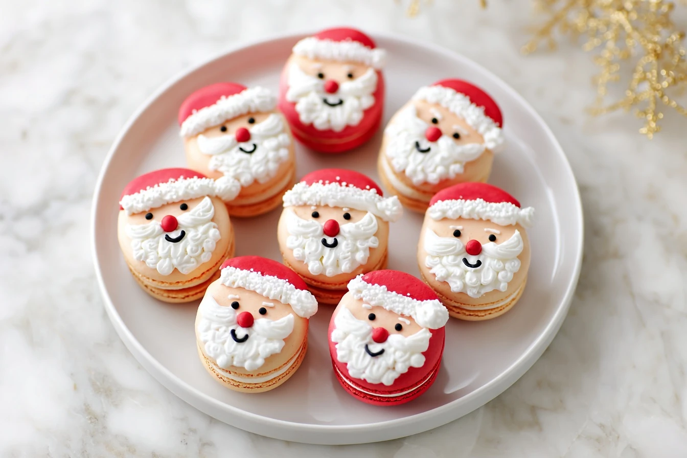 Santa Claus Macarons Recipe Buy Santa Claus Macarons Online Santa Claus Macaron Gift Boxes Best Macarons For Christmas Par...