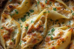 Seafood Stuffed Shells with Creamy