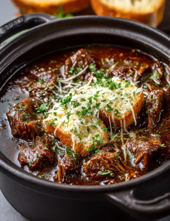 Slow Braised French Onion Chuck Roast Cheese Tender