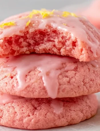 Strawberry Cake Mix Cookie Recipe Lemon Glaze Strawberry Cookies Easy Strawberry Lemon Cookies How To Make Cake Mix Cookie...