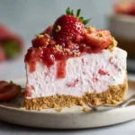Vegan No Bake Strawberry Cheesecake Recipe Easy Vegan Strawberry Crunch Cheesecake No Bake Vegan Cheesecake With Strawberr...