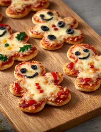 Vegetarian Gingerbread Mini Pizzas Festive Christmas Pizza Recipes Christmas Shaped Mini Pizzas Vegetarian Christmas Party...