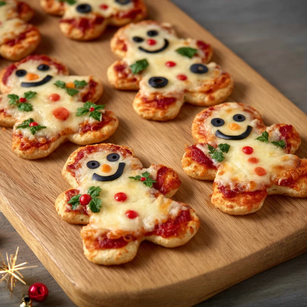 Vegetarian Gingerbread Mini Pizzas Festive Christmas Pizza Recipes Christmas Shaped Mini Pizzas Vegetarian Christmas Party...