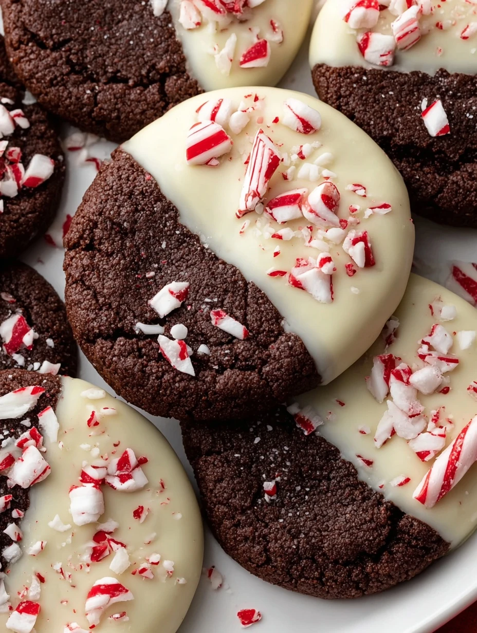 White Chocolate Peppermint Cookies Recipe Best White Chocolate Dipped Cookies Peppermint Chocolate Cookies Holiday Treat G...