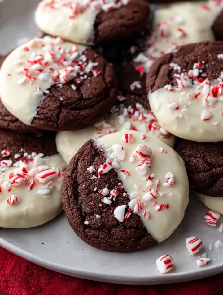 White Chocolate Peppermint Cookies Recipe Best White Chocolate Dipped Cookies Peppermint Chocolate Cookies Holiday Treat G...