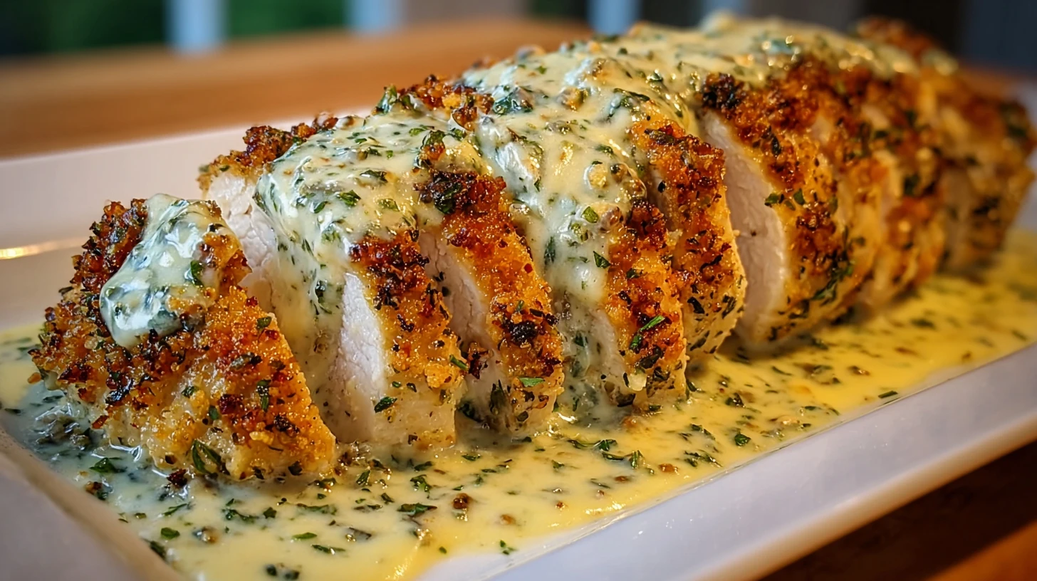 Baked Caesar Chicken with Creamy Parmesan Sauce