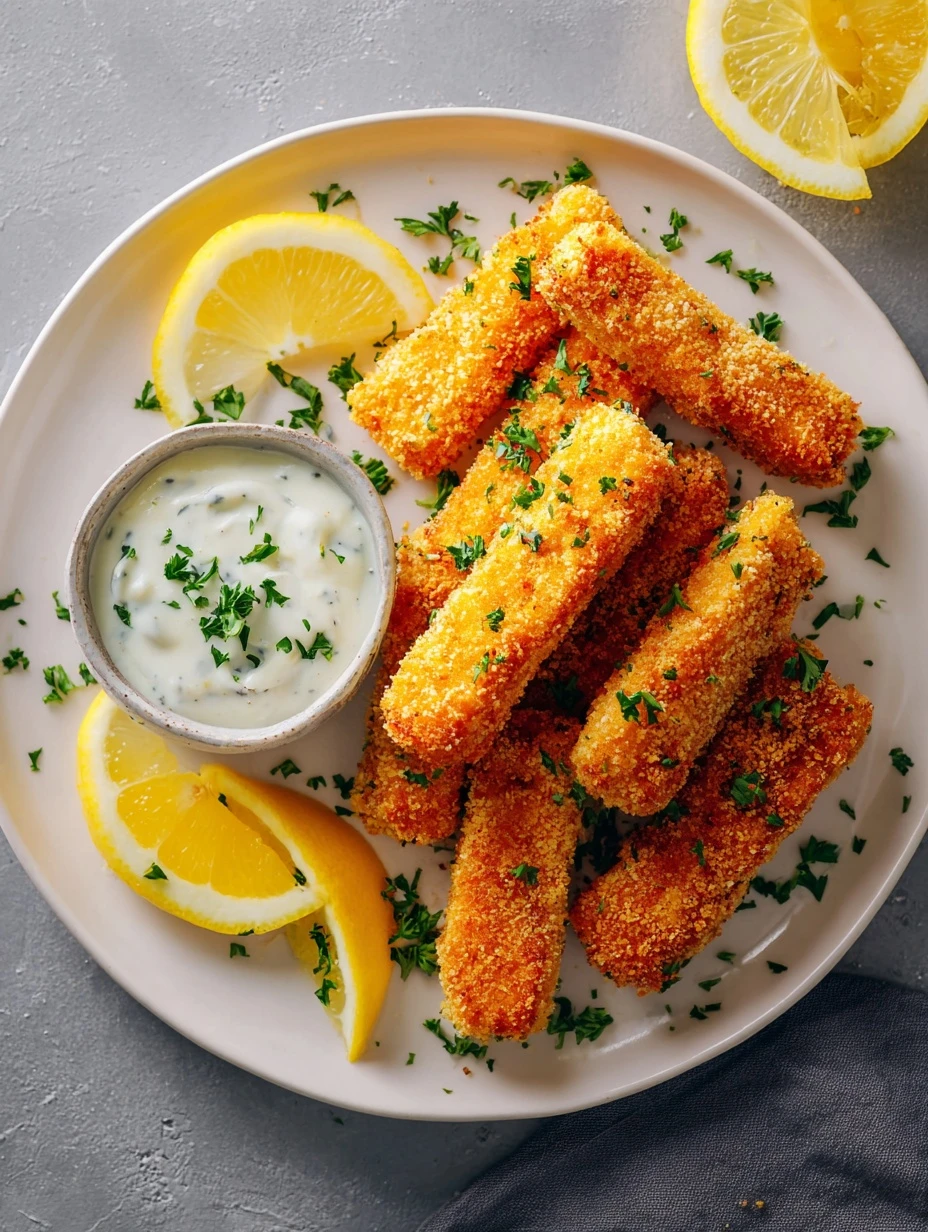 Best Golden Crispy Fish Stick Recipe Homemade Tartar Sauce For Fish Oven-baked Fish Sticks With Tartar Crispy Golden Fish ...