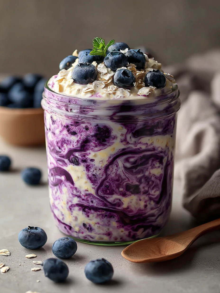Blueberry Cottage Cheese Overnight Oats Recipe Low-calorie Blueberry Overnight Oats Healthy Overnight Oats With Cottage Ch...