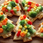 Christmas Tree Cold Veggie Pizza Recipe Easy Christmas Veggie Tree Pizza Festive Cold Vegetable Pizza Holiday Themed Veggi...