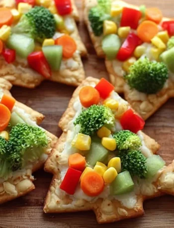 Christmas Tree Cold Veggie Pizza Recipe Easy Christmas Veggie Tree Pizza Festive Cold Vegetable Pizza Holiday Themed Veggi...