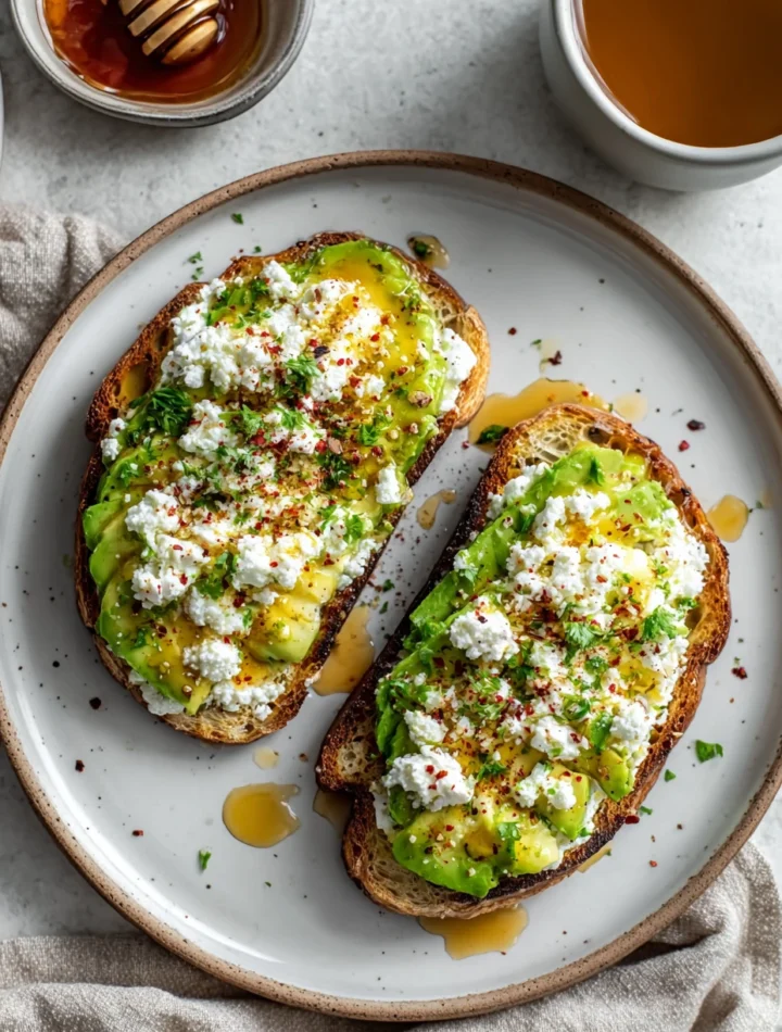 Cottage Cheese Avocado Toast Recipe Hot Honey Drizzle Ideas OMG Cottage Cheese Toast Variations Best Cottage Cheese For To...