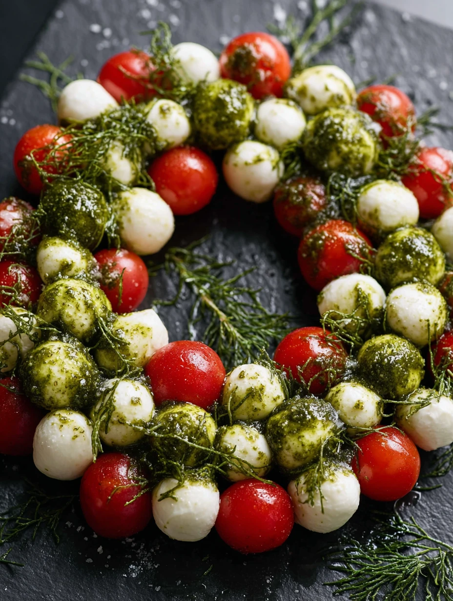 Create a Fresh, Festive Easy Caprese Christmas Wreath!