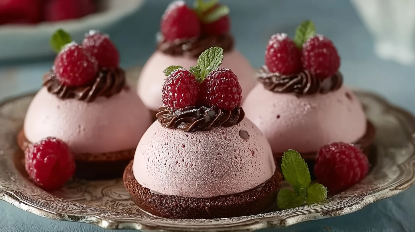 Easy Chocolate Raspberry Mousse Dome Recipe How To Make Chocolate Raspberry Mousse Domes Best Chocolate For Raspberry Mous...