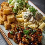 Easy Glazed Chicken Cubes Recipe Crispy Potatoes Side Dish Best Mushroom Pasta Pairings Glazed Chicken And Crispy Potatoes...