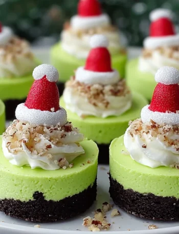 Grinch Mini Cheesecake Recipe Easy Grinch Mini Cheesecakes Christmas Grinch Cheesecake Bites Homemade Grinch Cheesecake Mi...