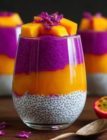 Mango Dragon Fruit Chia Pudding Recipe Easy Mango Chia Pudding Nutritious Breakfast Chia Pudding Vegan Dragon Fruit Chia P...