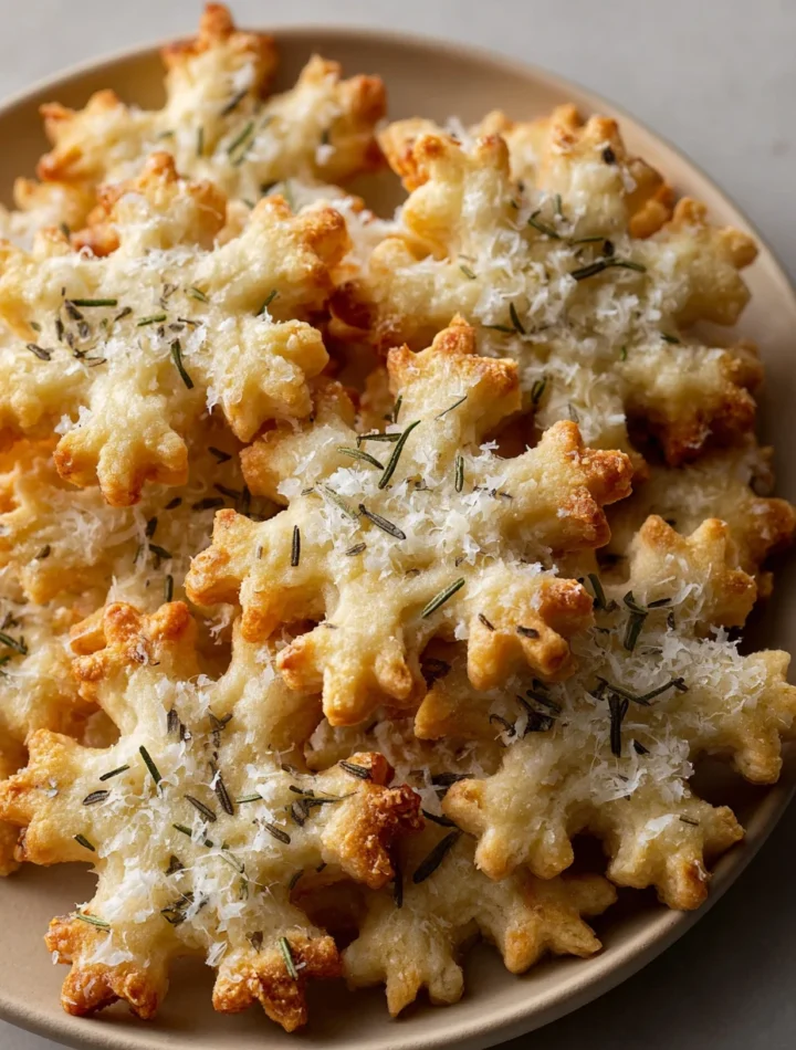 Rosemary Parmesan Cookies Recipe Savory Snowflake Cookies Baking How To Make Rosemary Parmesan Snowflake Cookies Rosemary ...