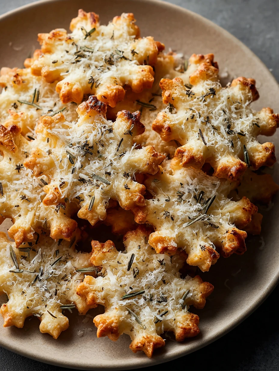 Rosemary Parmesan Cookies Recipe Savory Snowflake Cookies Baking How To Make Rosemary Parmesan Snowflake Cookies Rosemary ...