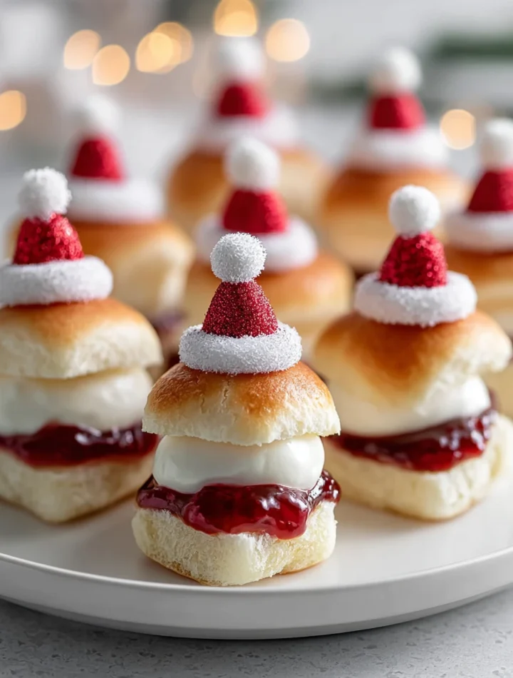 Santa Hat Yogurt Cake Sliders Recipe No-Bake Santa Hat Treats Festive Yogurt Cake Sliders Ideas Easy Santa Hat Desserts DI...