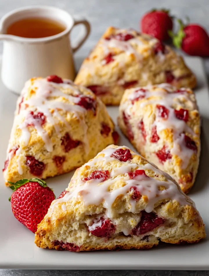 Strawberries And Cream Scones Recipe Easy Homemade Strawberries Scones Best Cream Scones For Tea Time How To Make Dreamy S...