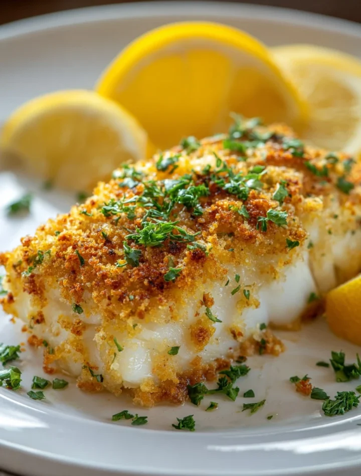 Garlic Parmesan Crusted Halibut