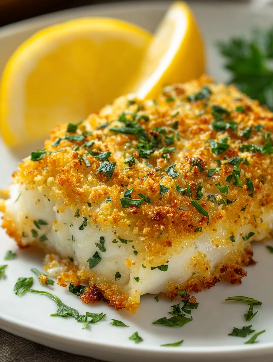 Garlic Parmesan Crusted Halibut